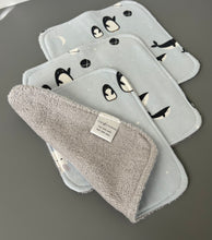 Load image into Gallery viewer, Arctic Critter Cotton Flannel Terry Wash Cloths, set of 3