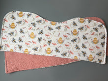 Load image into Gallery viewer, Bees in the Hive Burp Cloth, set of 2