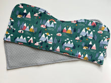 Load image into Gallery viewer, Campers Under the Rainbow Burp Cloth, set of 2