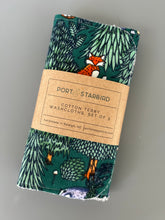 Load image into Gallery viewer, Emerald Forest Cotton Flannel Terry Wash Cloths, set of 3