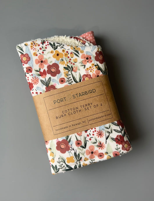 Autumn Fields Burp Cloth, set of 2