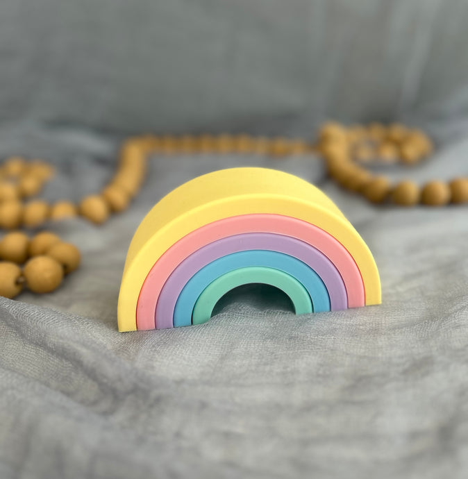 Rainbow Mini Silicone Stacker- Pastel