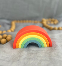 Load image into Gallery viewer, Rainbow Mini Silicone Stacker- Rainbow