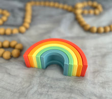 Load image into Gallery viewer, Rainbow Mini Silicone Stacker- Rainbow