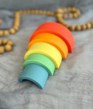 Load image into Gallery viewer, Rainbow Mini Silicone Stacker- Rainbow