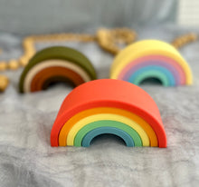 Load image into Gallery viewer, Rainbow Mini Silicone Stacker- Rainbow