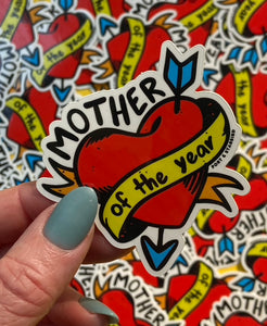 Mother of the Year 2.5 Inch Vinyl Sticker