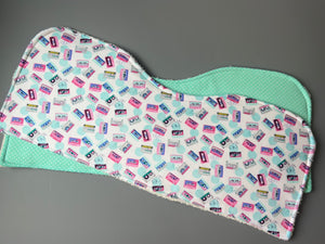 Mix Tape Burp Cloth, set of 2