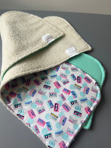 Mix Tape Burp Cloth, set of 2
