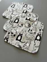 Load image into Gallery viewer, Cats All Around Cotton Flannel Terry Wash Cloths, set of 3