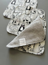 Load image into Gallery viewer, Cats All Around Cotton Flannel Terry Wash Cloths, set of 3