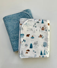 Load image into Gallery viewer, Winter Forest Burp Cloth, set of 2