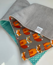 Load image into Gallery viewer, Hipster Fox Burp Cloth, set of 2