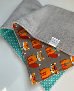 Hipster Fox Burp Cloth, set of 2