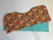 Load image into Gallery viewer, Hipster Fox Burp Cloth, set of 2