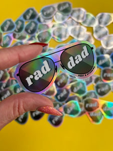 Rad Dad Holographic 2.7 Inch Vinyl Sticker