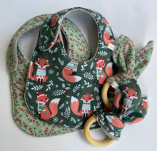 Load image into Gallery viewer, Holiday Fox Bib
